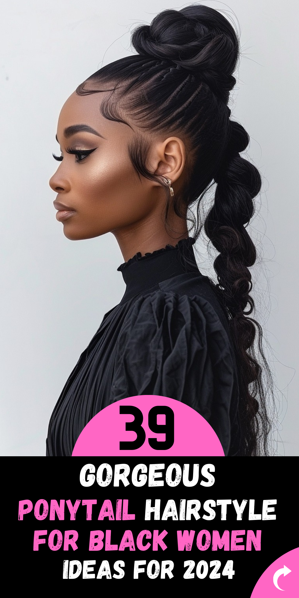 39 Ponytail Hairstyles for Black Women for 2024