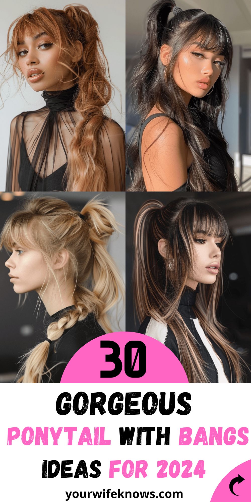 30 Charming Ponytails With Bangs A 2024 Style Guide 30 Charming Ponytails With Bangs A 2024 Style Guide