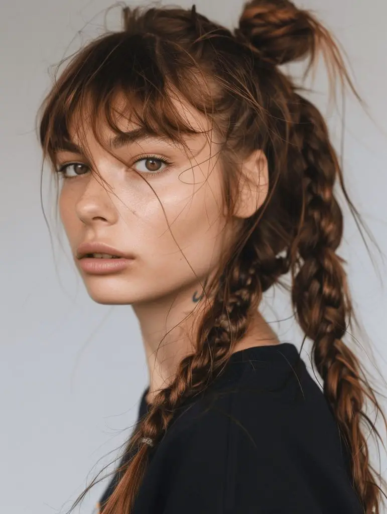 30 Charming Ponytails with Bangs: A 2024 Style Guide