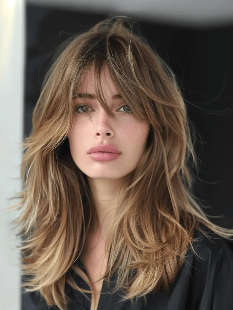 44 Long Layered Haircuts with Curtain Bangs for Every Occasion
