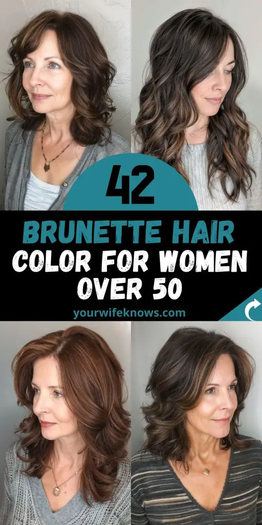 42 Fresh and Elegant Brunette Hair Color Ideas for Women Over 50