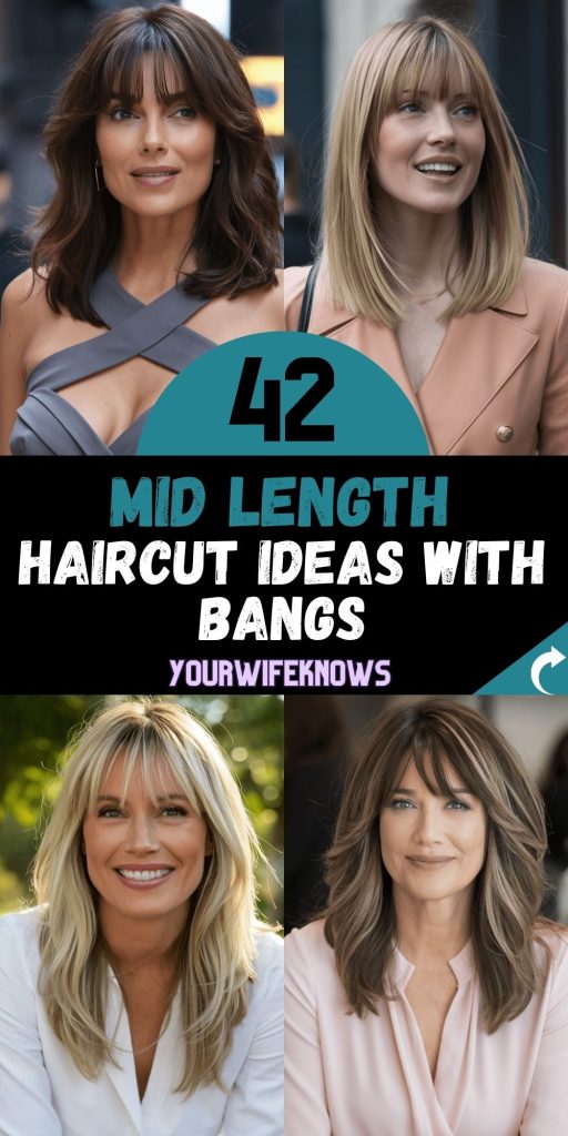 42 Inspiring Mid-Length Haircuts with Bangs for Every Face Shape and Style