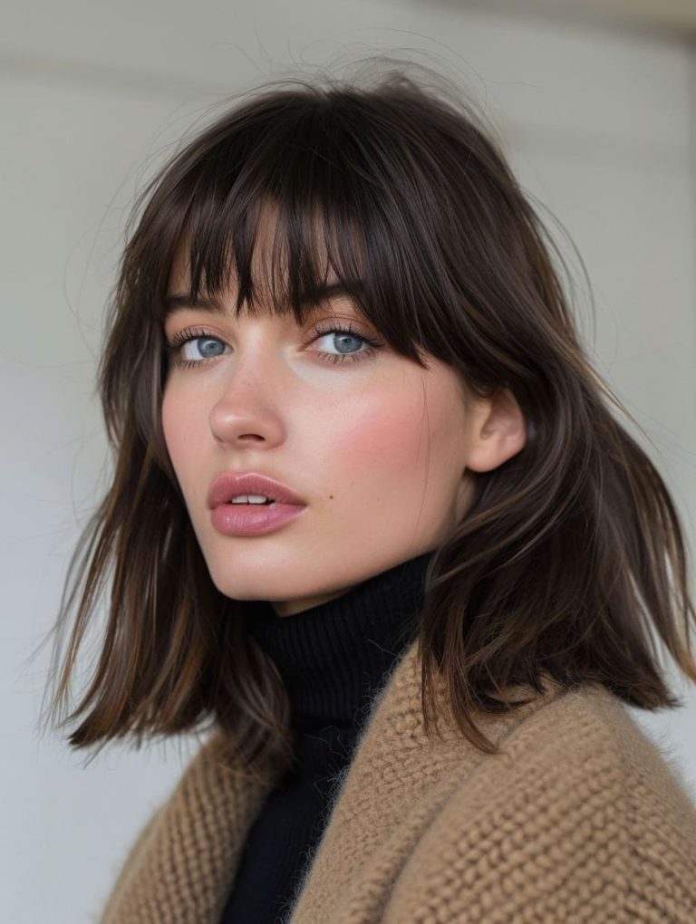 42 Inspiring Mid-Length Haircuts with Bangs for Every Face Shape and Style