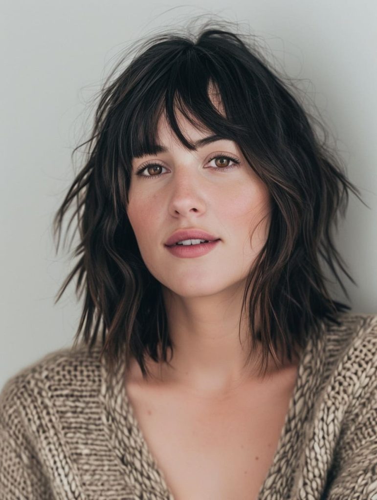 42 Inspiring Mid-Length Haircuts with Bangs for Every Face Shape and Style
